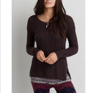 Plum cable knit American Eagle sweater